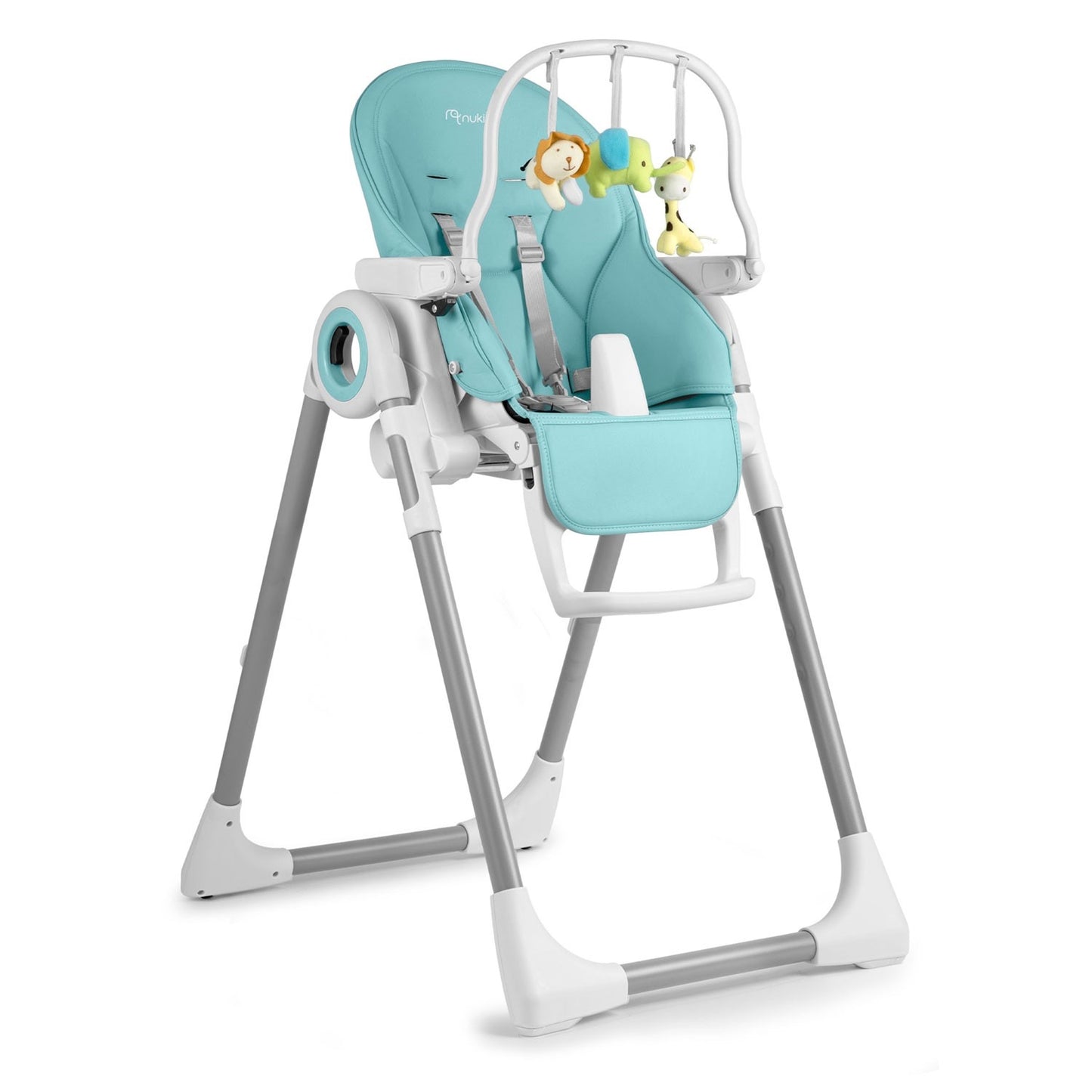 High chair with table and rocking chair Belo Blue + Play arch with toys