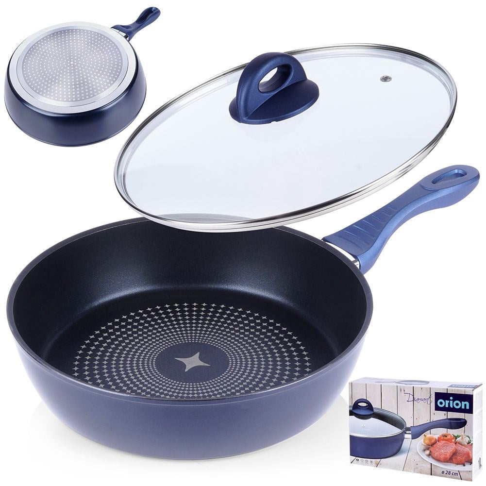 High frying pan 28 cm, ceramic with diamond crystals