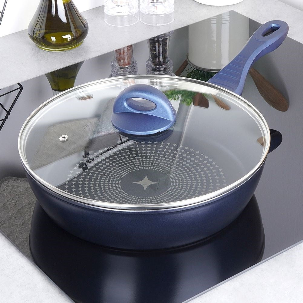 High frying pan 28 cm, ceramic with diamond crystals