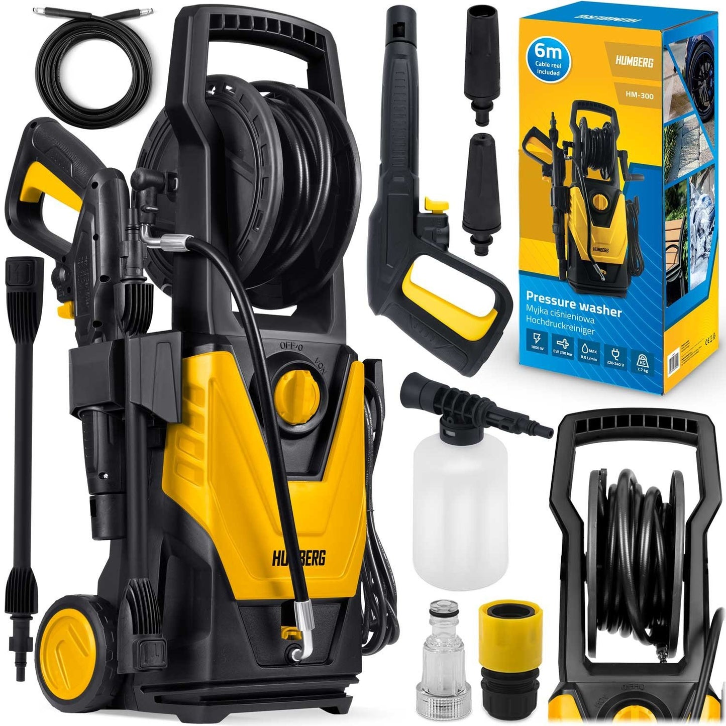 High pressure washer 230 bar

Areas of use: garden, terrace, balcony furniture, patio

This high-pressure washer is characterized by an extremely durable construction, easy handling and high stability. With the advanced TurboStream™ technology, this h