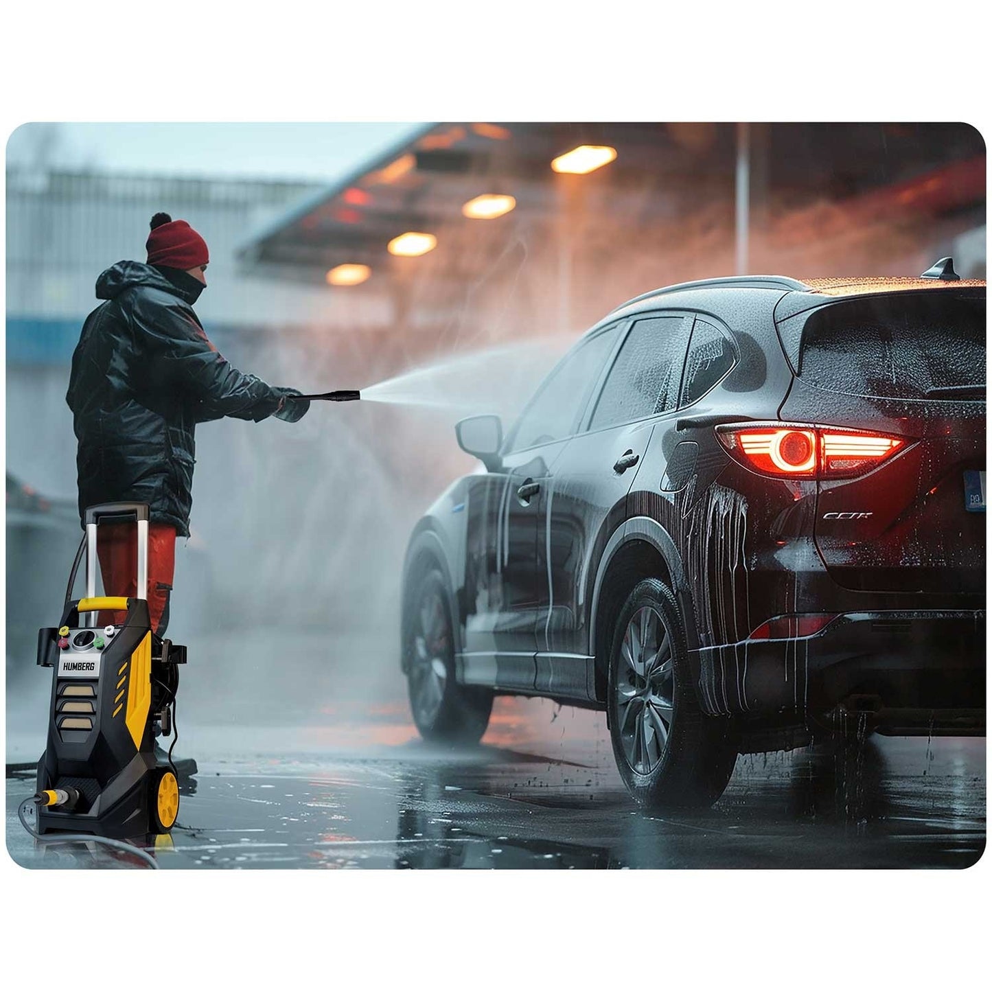 High pressure washer with hose reel 2500W Humberg HM-302