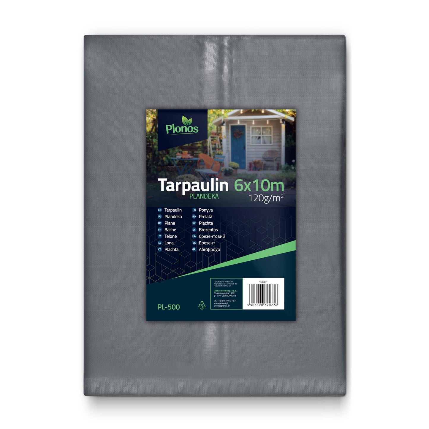 High-quality Tarpaulin 1000 x 600 cm, 120 g/m², Plonos PL-500