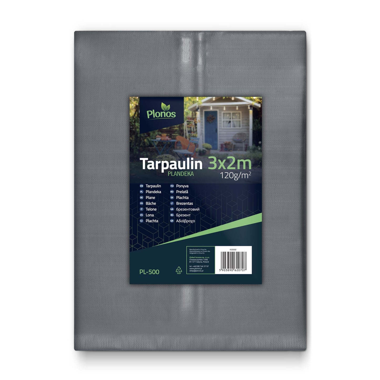 High-quality Tarpaulin 300 x 200 cm, 120 g/m², Plonos PL-500
