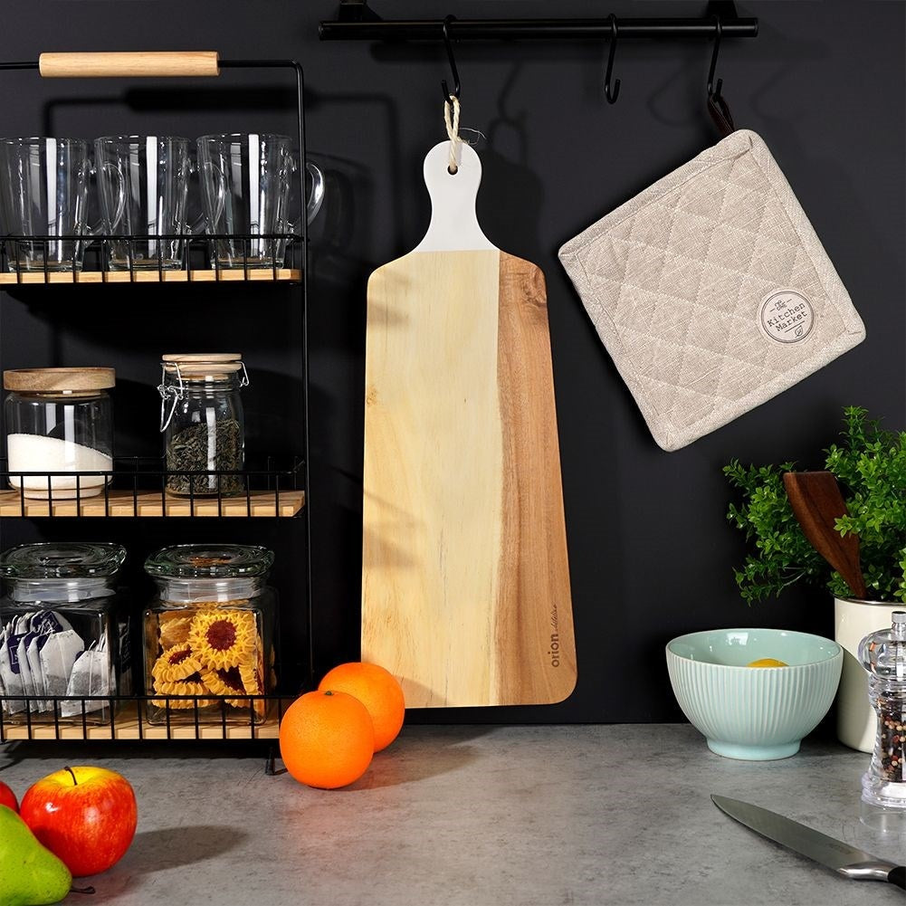 High-quality acacia wood cutting and serving board 48.5 cm