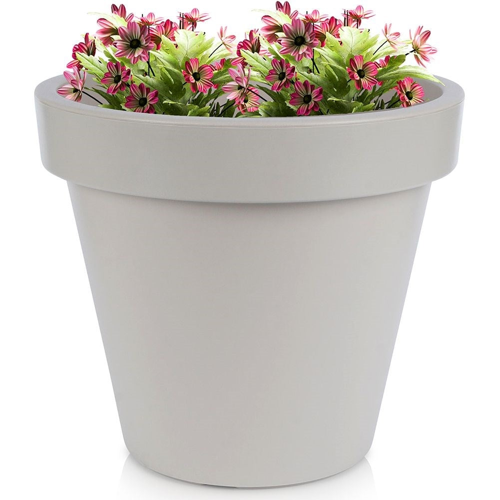 High quality beige plastic pot for garden and terrace
