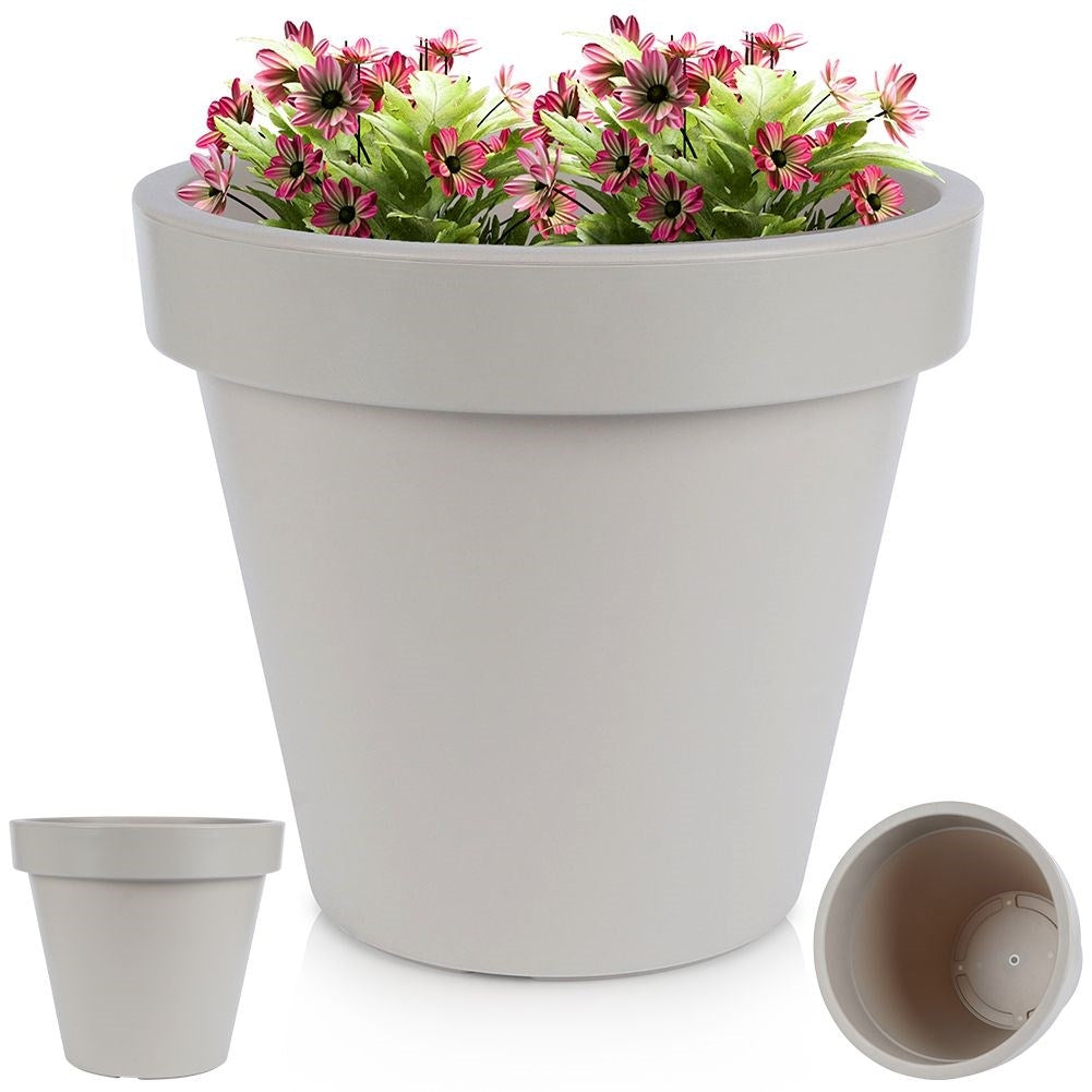 High quality beige plastic pot for garden and terrace