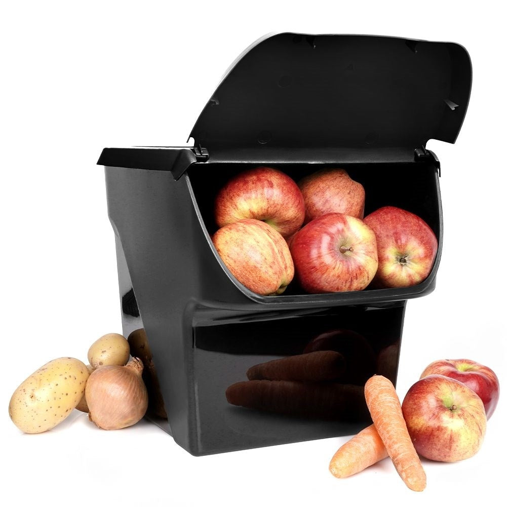 High-quality container for fruit and vegetables with flap