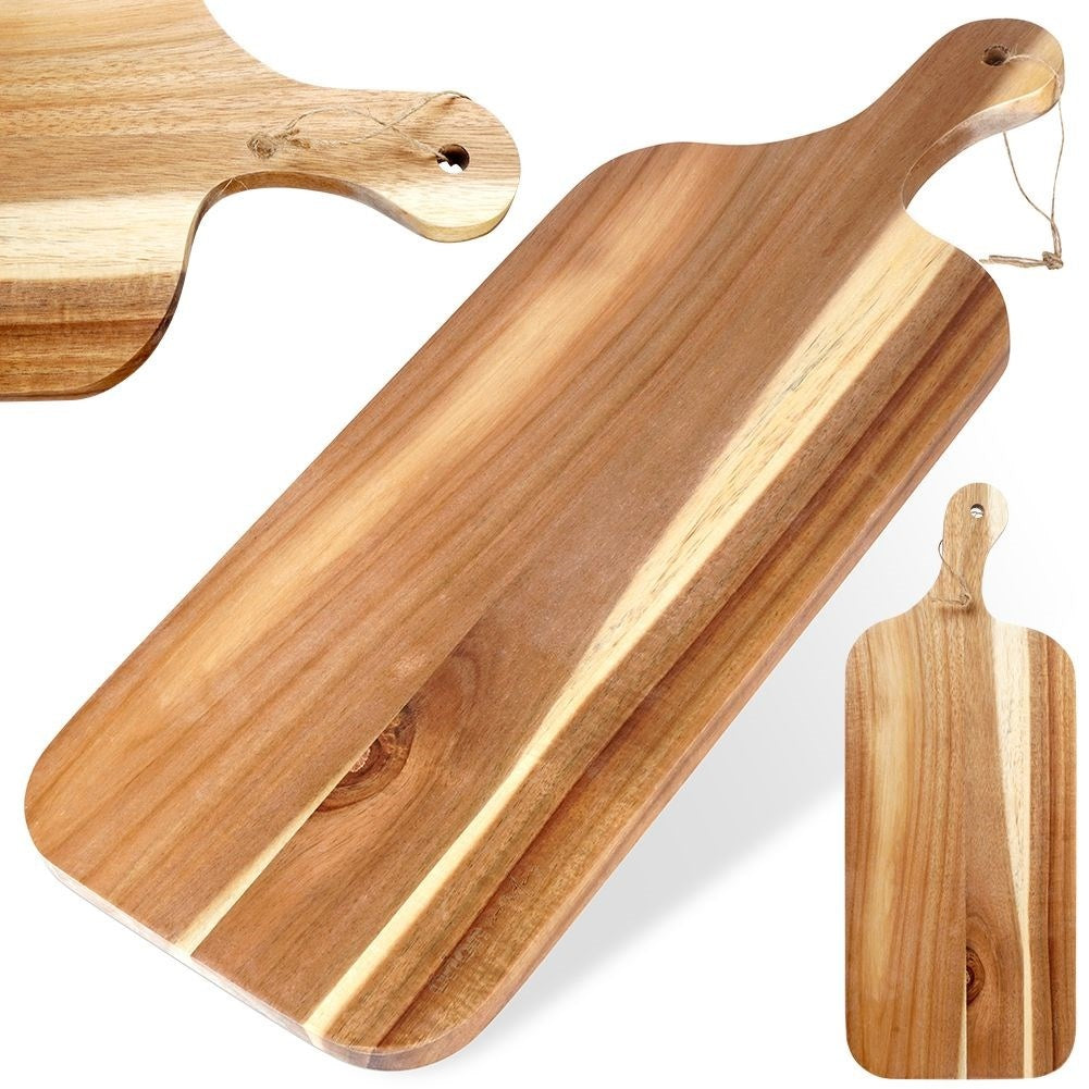 High-quality cutting board in acacia wood with handle
