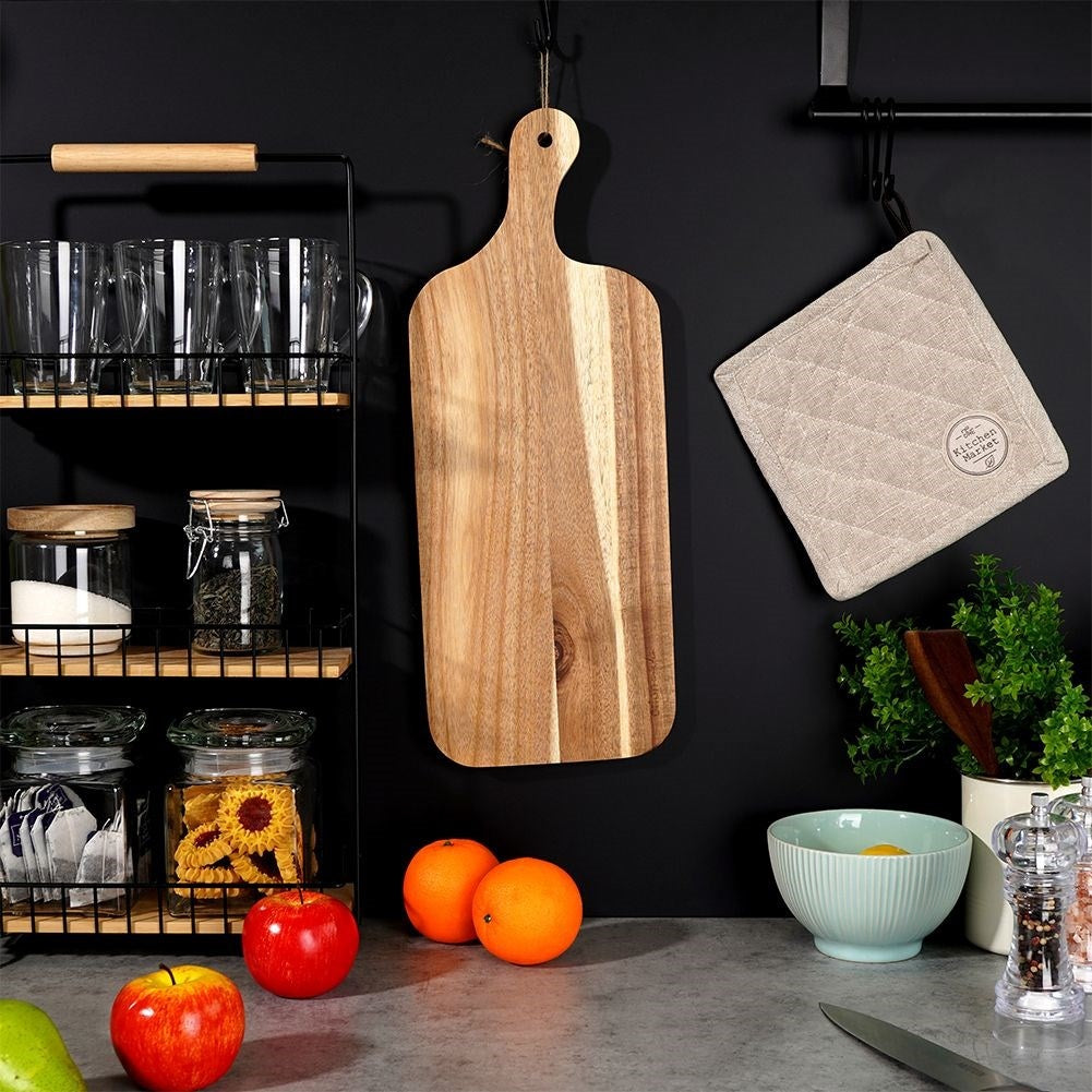 High-quality cutting board in acacia wood with handle
