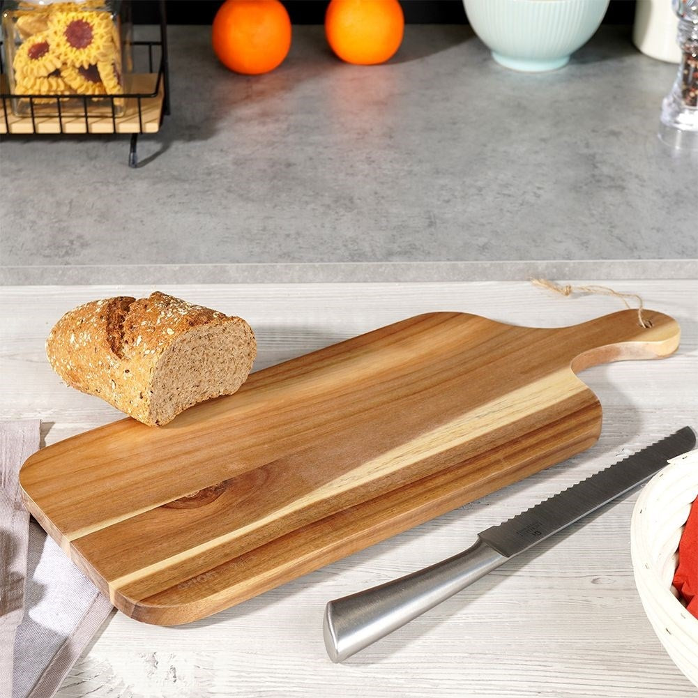 High-quality cutting board in acacia wood with handle