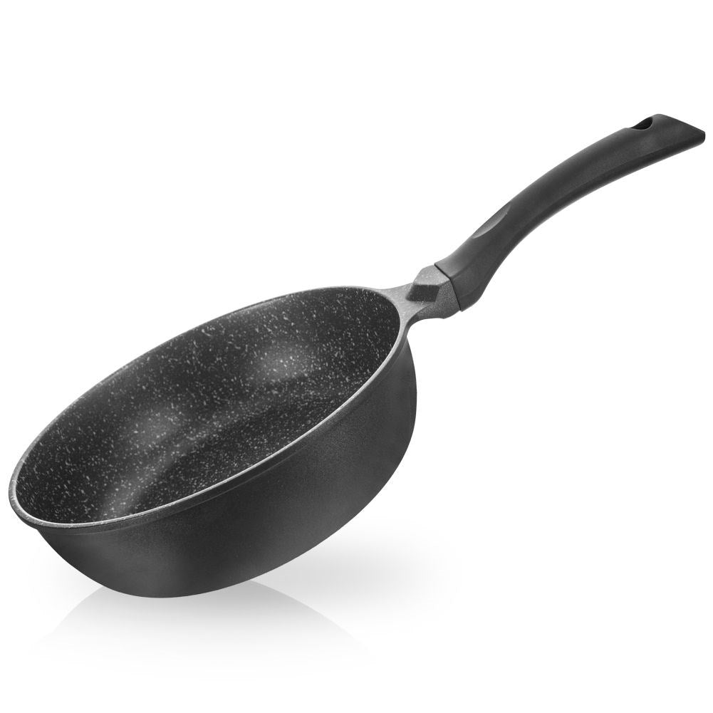 High-quality deep frying pan with Pfluon Granite coating