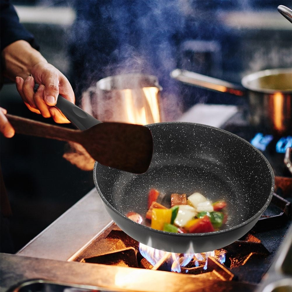 High-quality deep frying pan with Pfluon Granite coating
