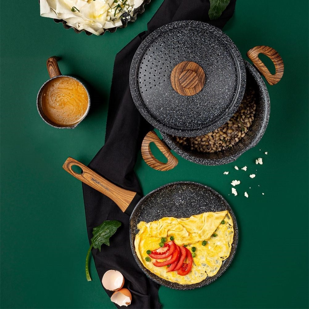 High-quality frying pan with five-layer granite coating