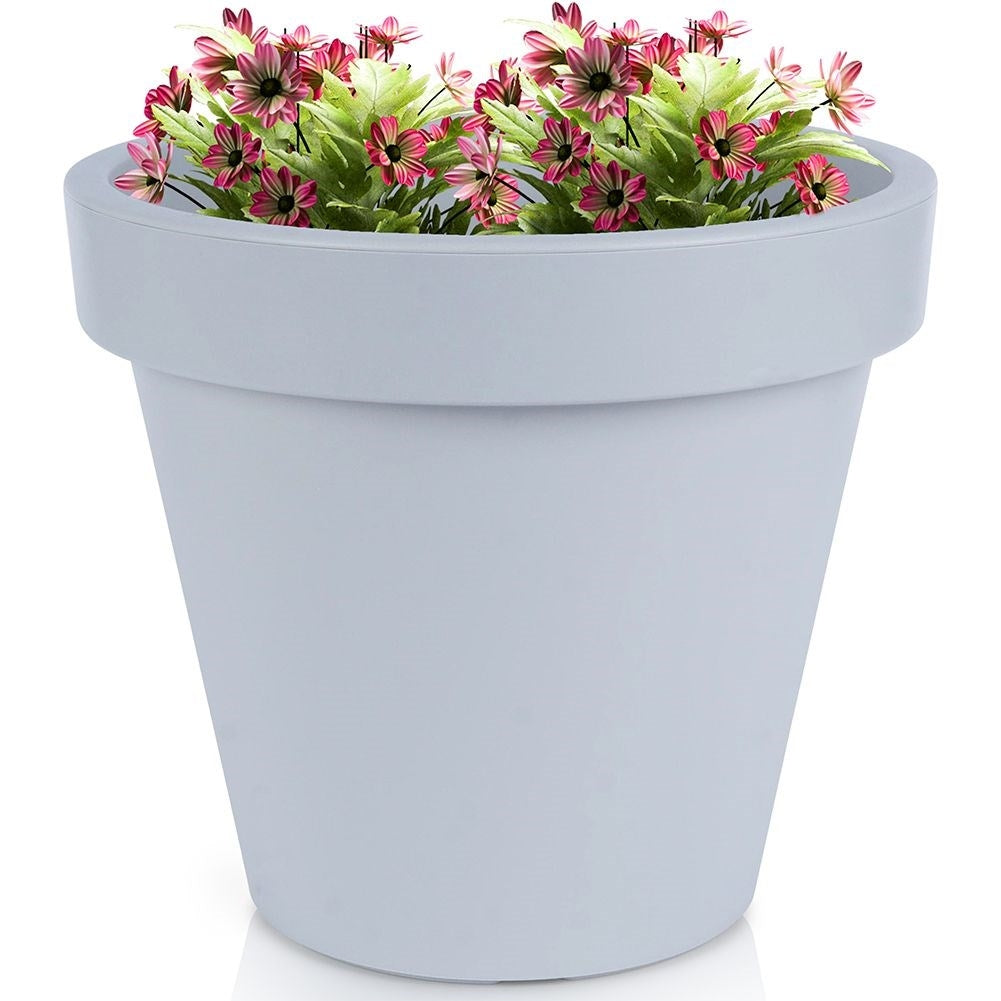 High quality light gray flower pot, weatherproof for garden
