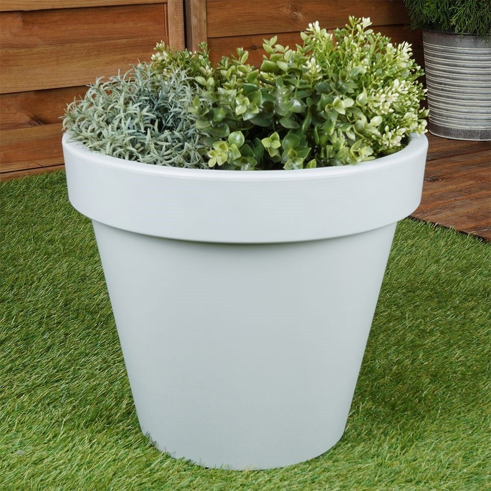 High quality light gray flower pot, weatherproof for garden