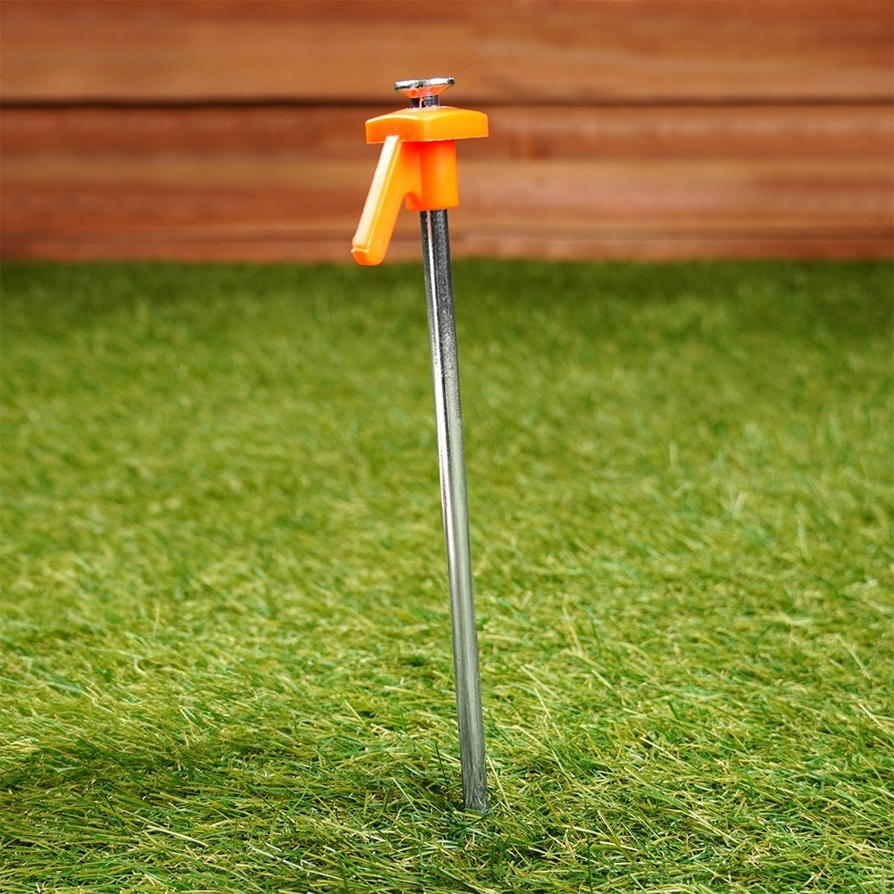 High-quality metal tent pegs with comfortable handles