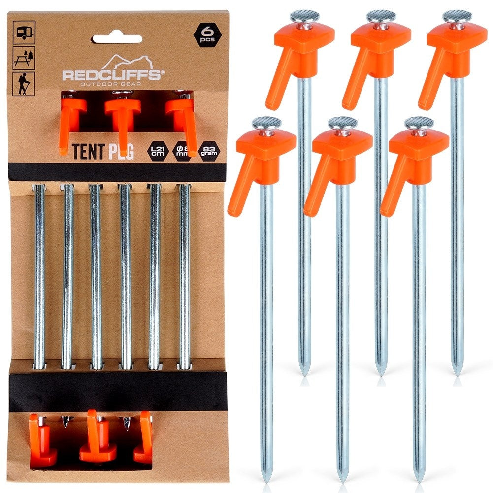 High-quality metal tent pegs with comfortable handles