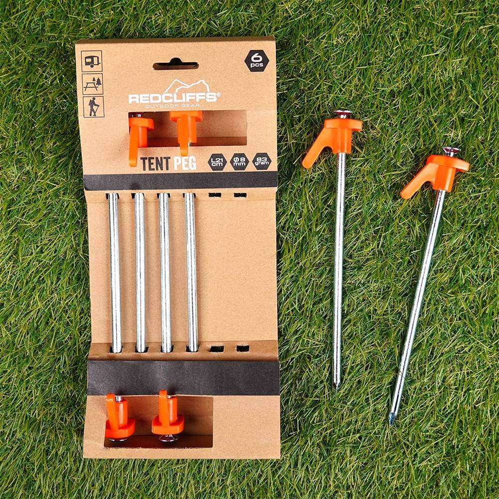 High-quality metal tent pegs with comfortable handles