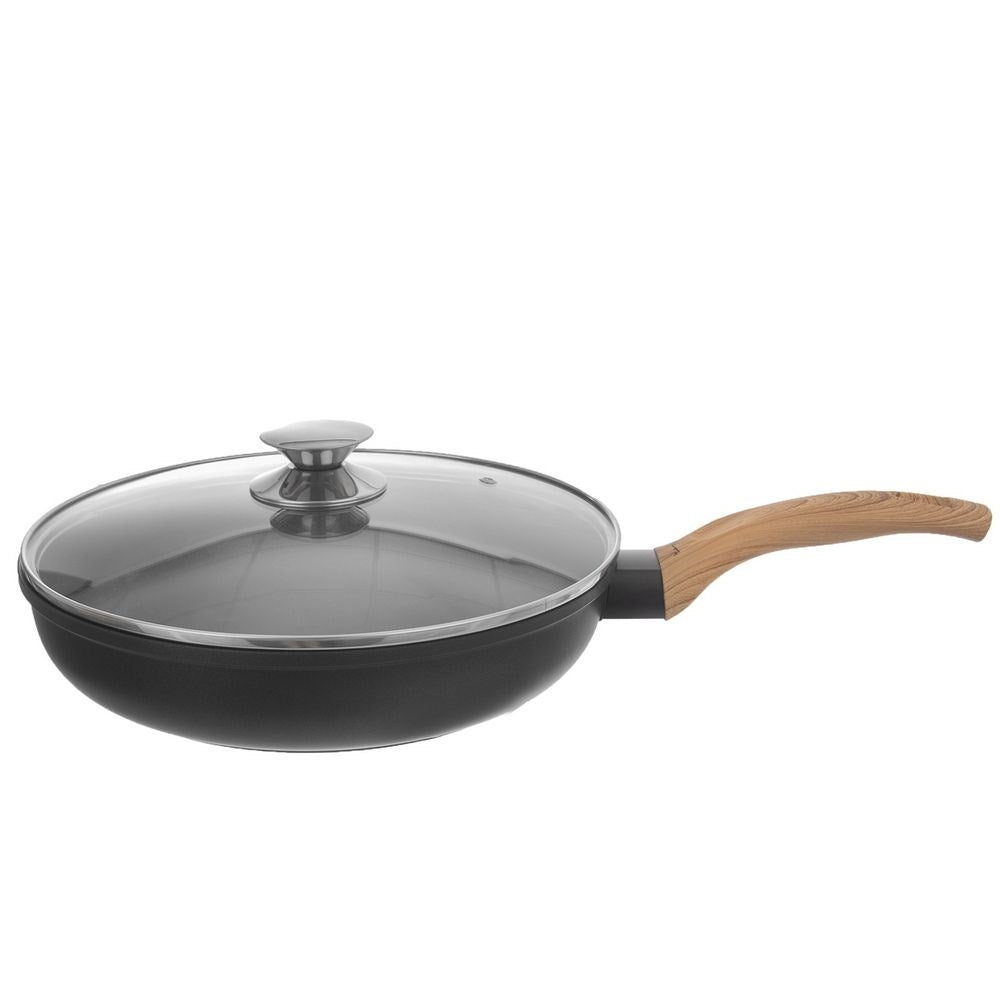 High-quality non-stick frying pan with lid for all stoves