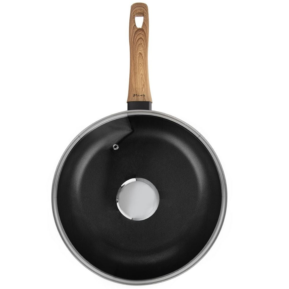 High-quality non-stick frying pan with lid for all stoves