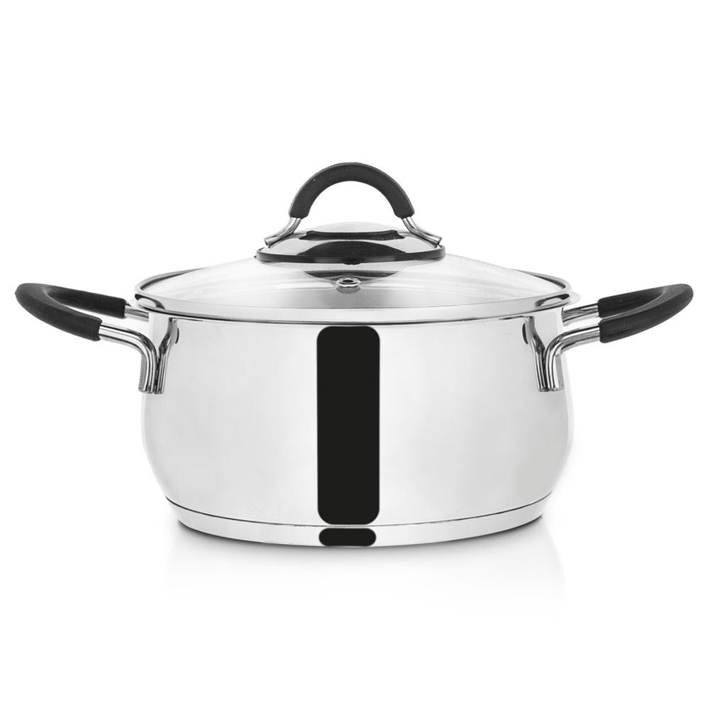 High-quality pan in 18/10 stainless steel with steam valve