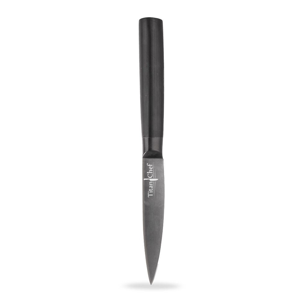 High-quality stainless kitchen knife for peeling in titanium