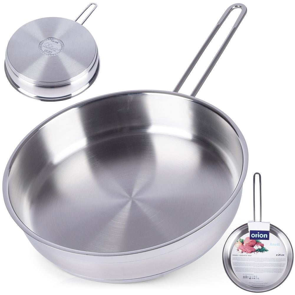 High-quality stainless steel frying pan for all stoves