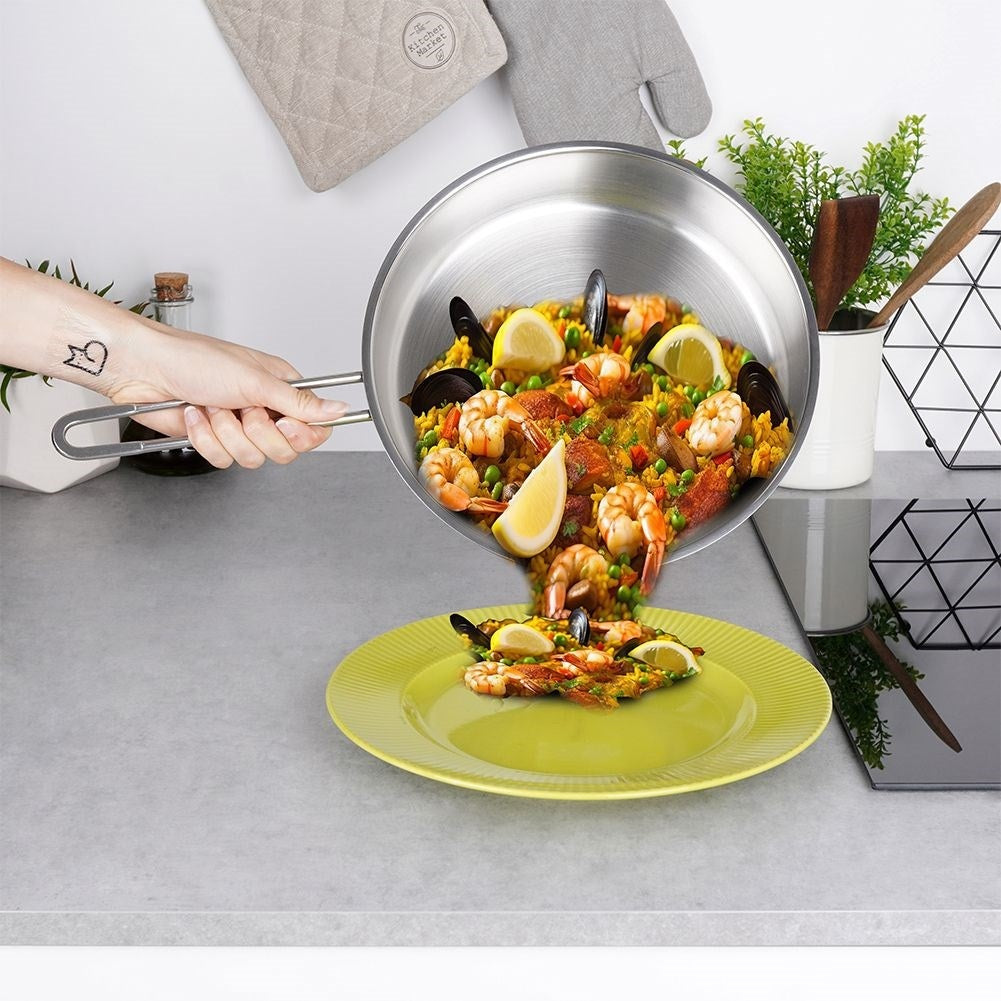 High-quality stainless steel frying pan for all stoves