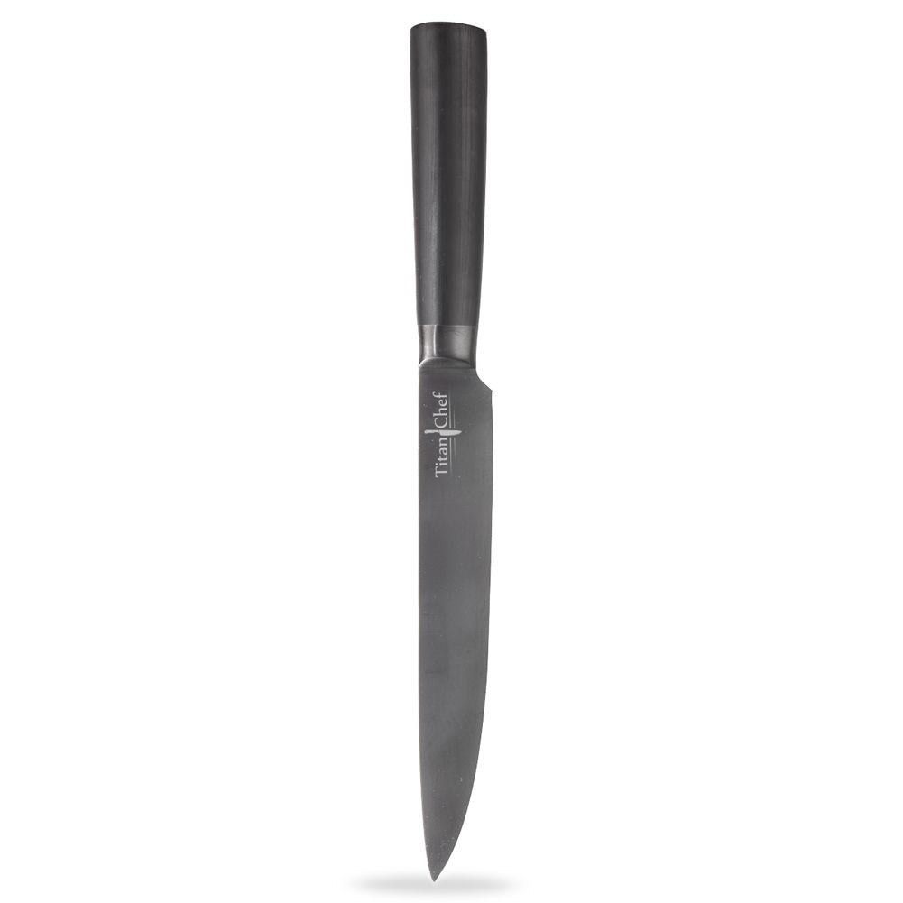 High-quality universal knife in stainless steel and titanium