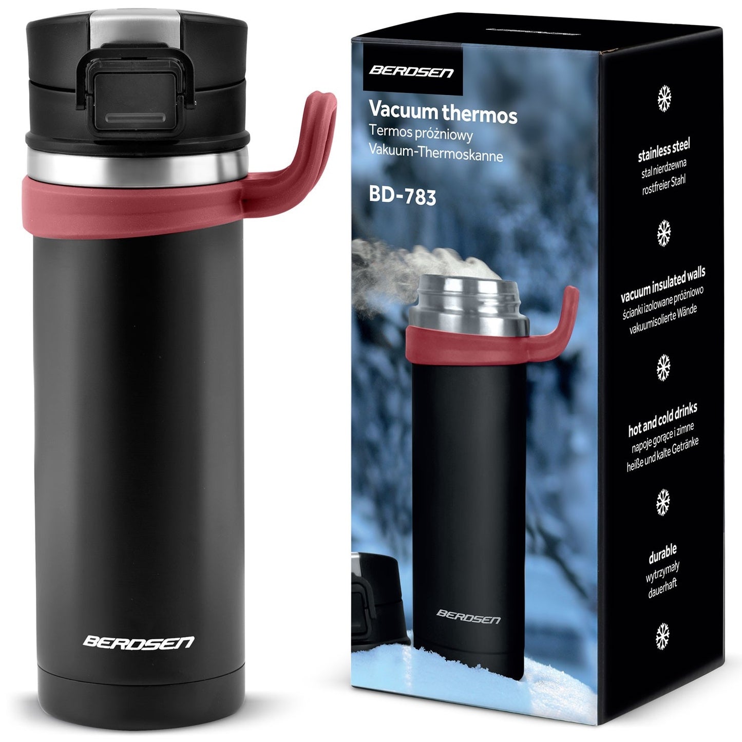High-quality vacuum thermos 450 ml BD-783 black