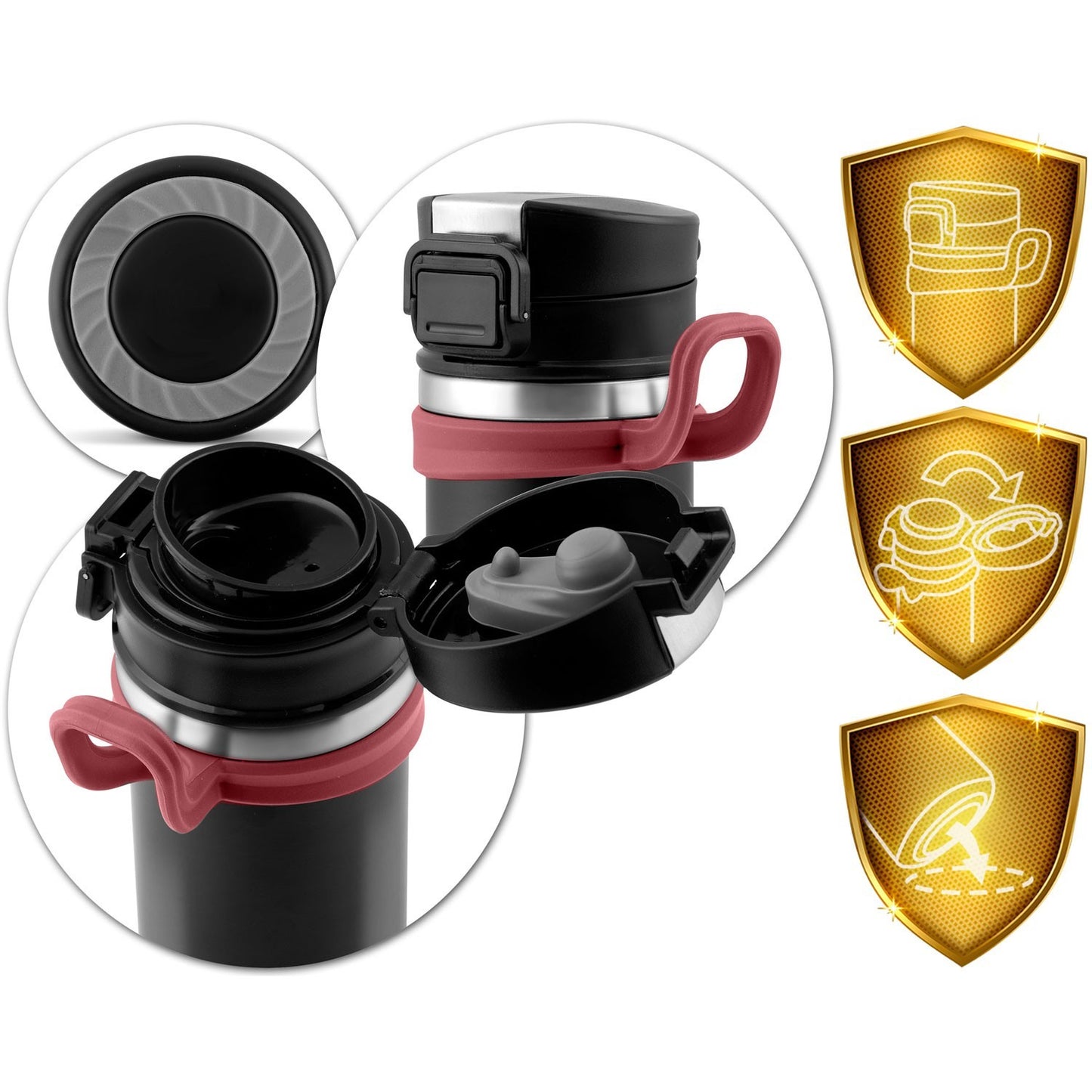 High-quality vacuum thermos 450 ml BD-783 black