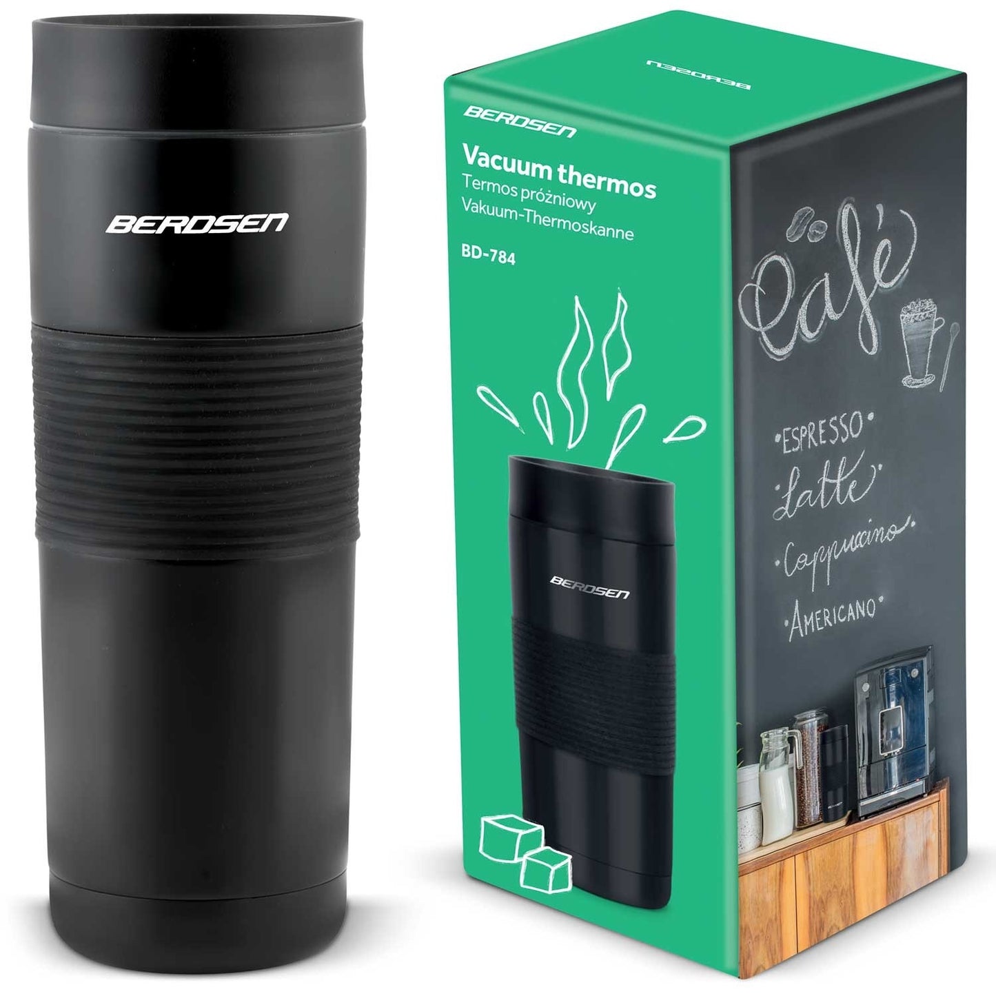High-quality vacuum thermos 590 ml BD-784 black