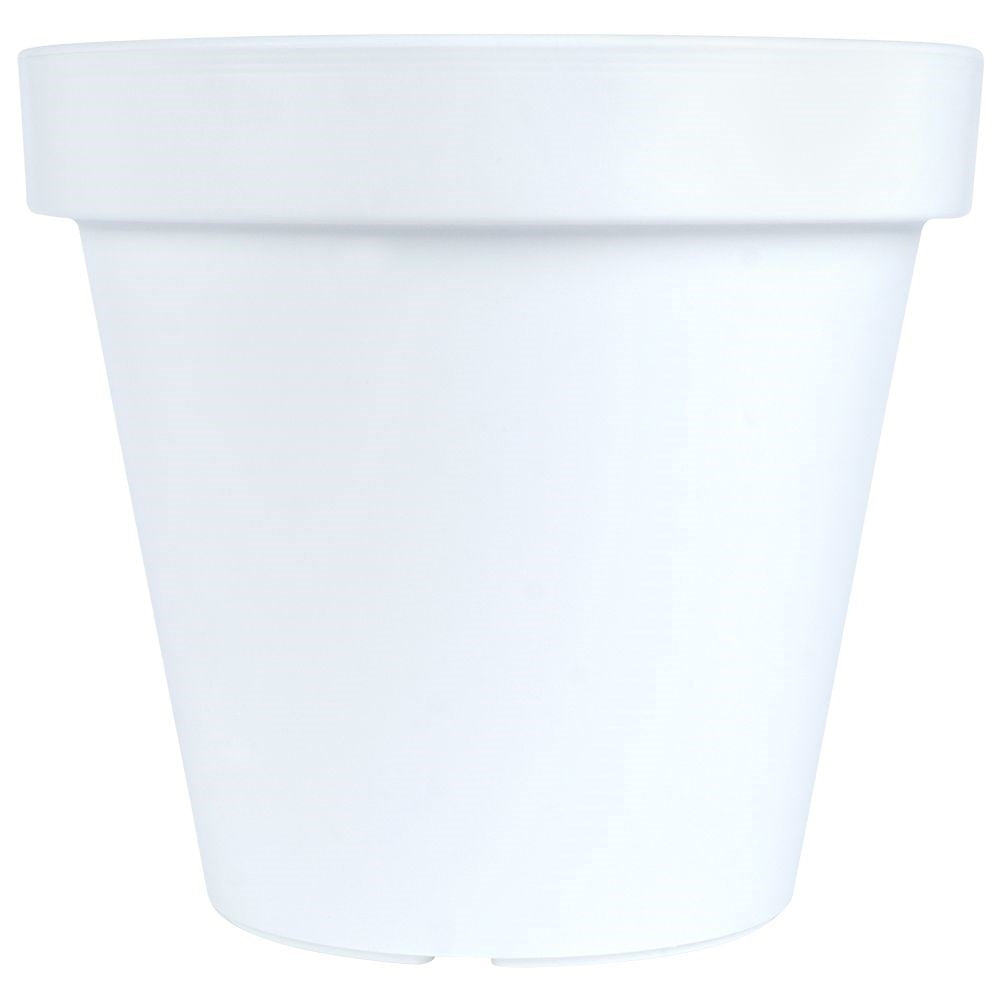 High quality white plastic flowerpot for garden and terrace