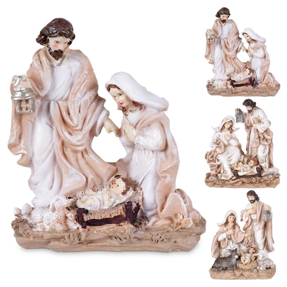 Holy Family Figures in Synthetic Stone for Nativity Scene