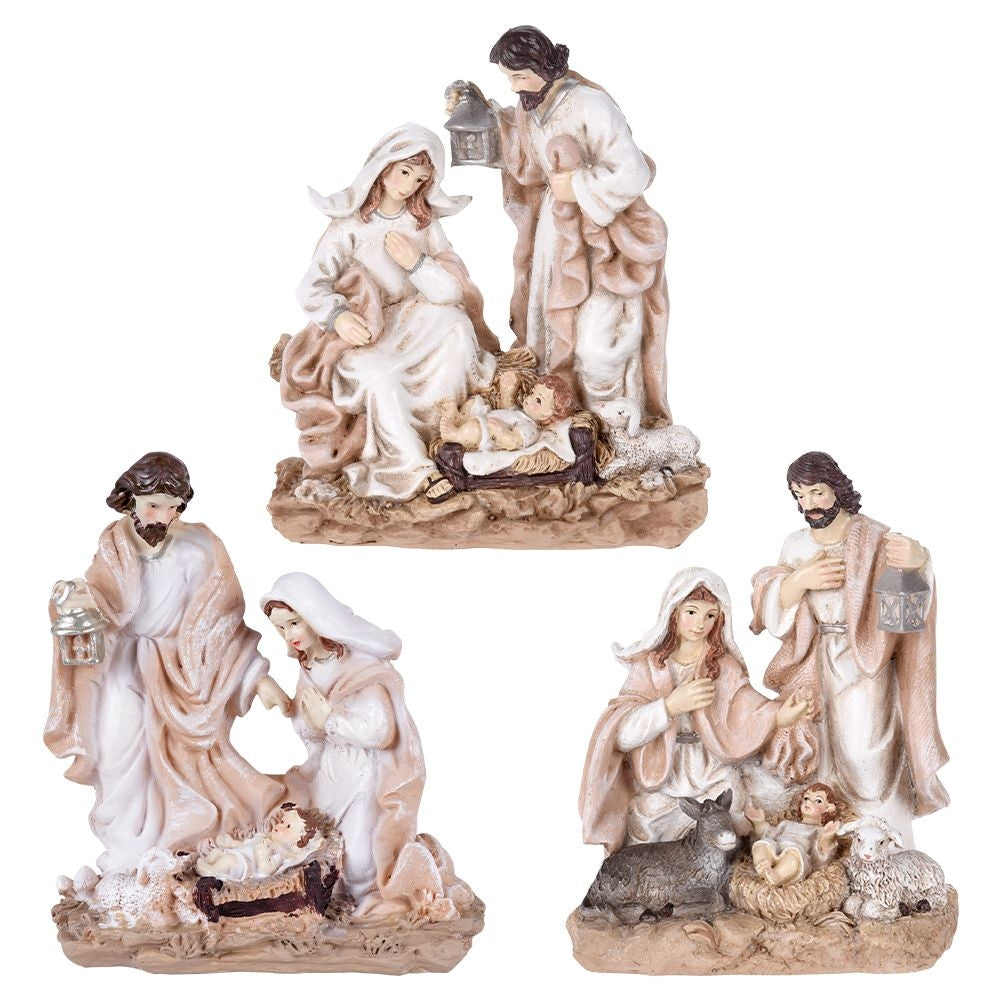 Holy Family Figures in Synthetic Stone for Nativity Scene