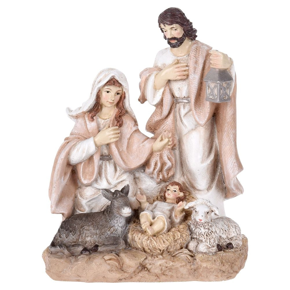 Holy Family Figures in Synthetic Stone for Nativity Scene