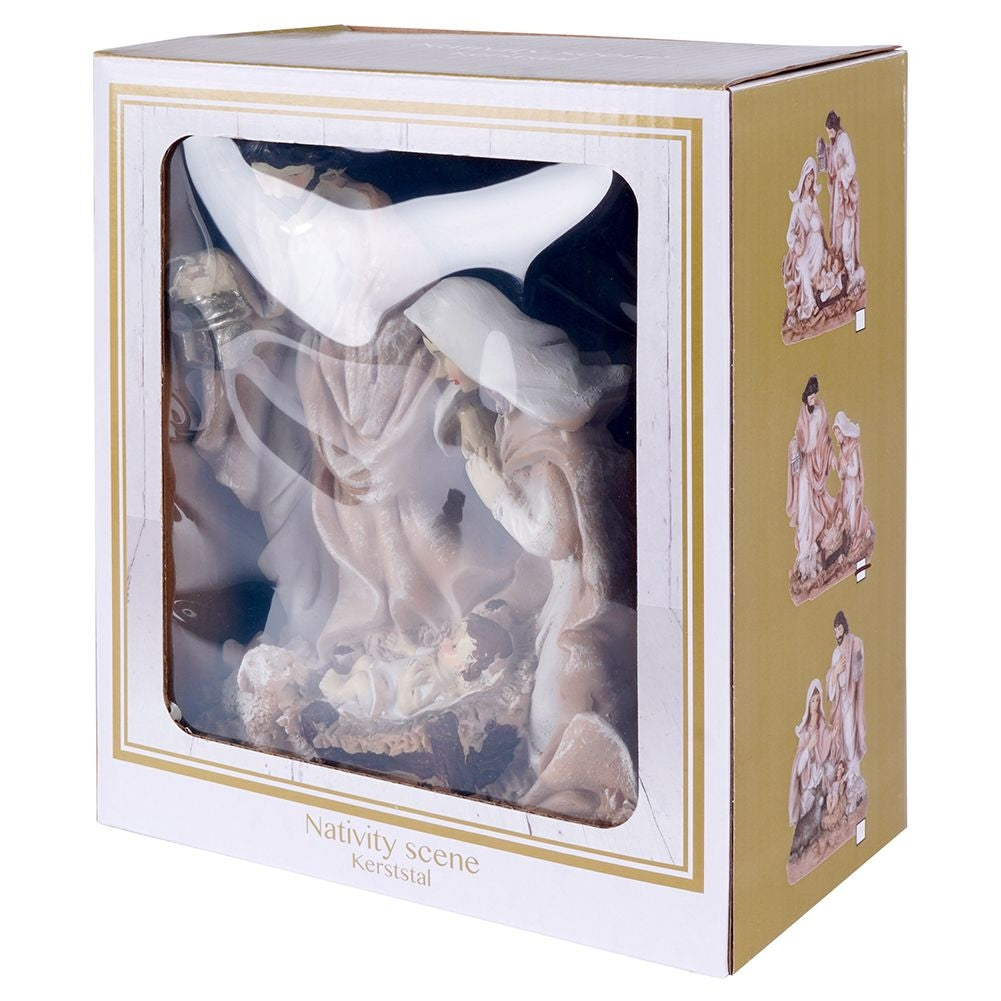 Holy Family Figures in Synthetic Stone for Nativity Scene