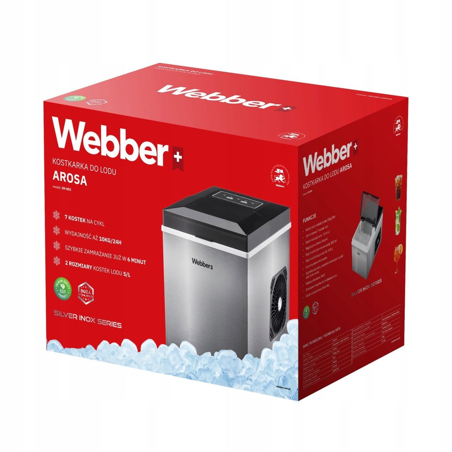 Home Ice Maker Machine, Cubes & Crushed, 10kg Capacity