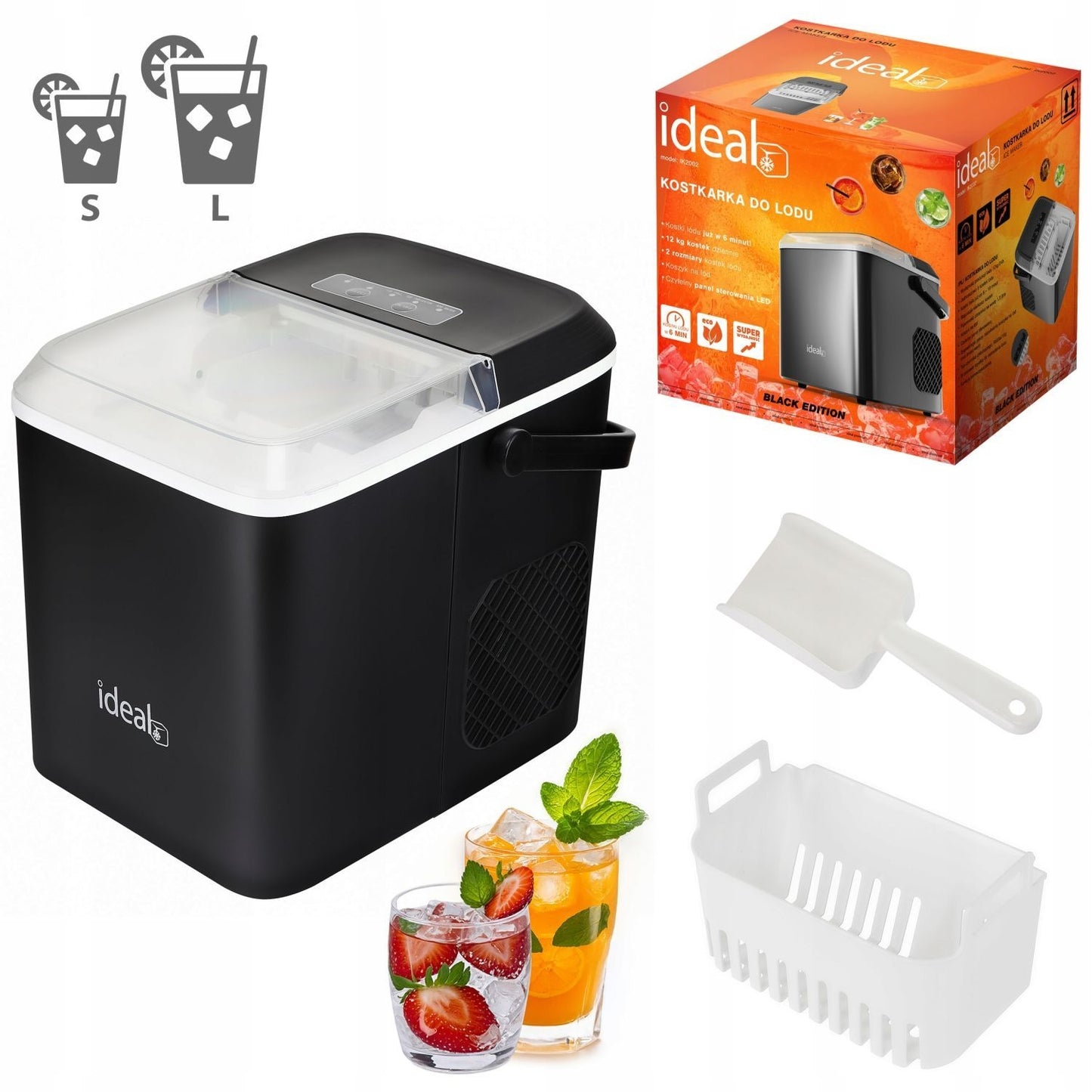 Home Ice Maker Machine – Cubes & Crushed Ice, 12kg, 100W