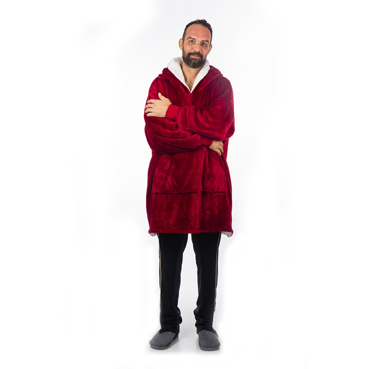 HomeVero - Comfort Blanket - Hoodie Plaid - Red