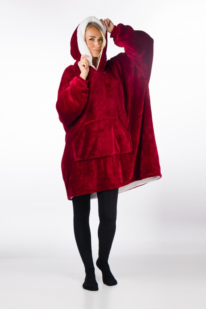 HomeVero - Comfort Blanket - Hoodie Plaid - Red