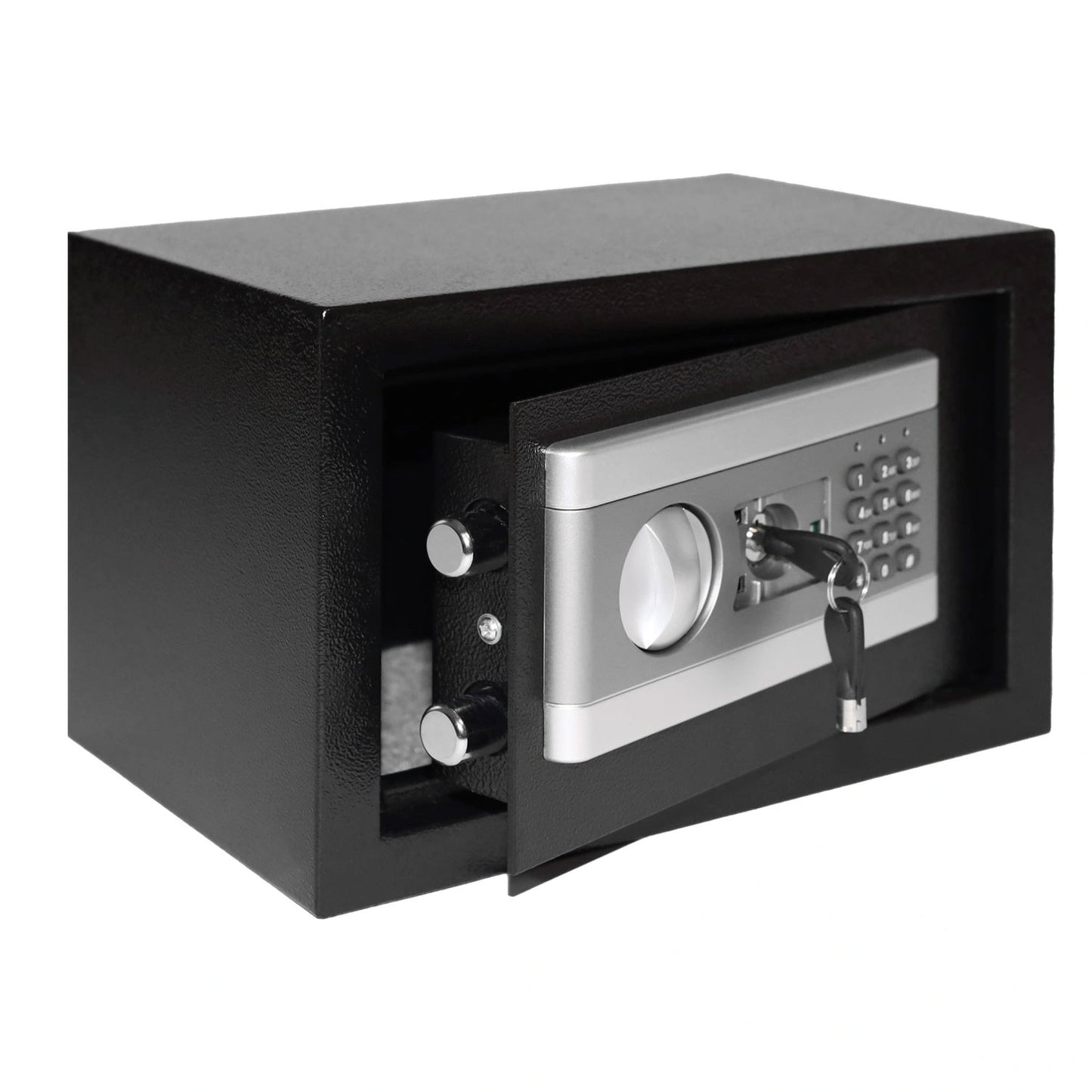 Home safe with electronic lock, key or code access, 31x20x20 cm