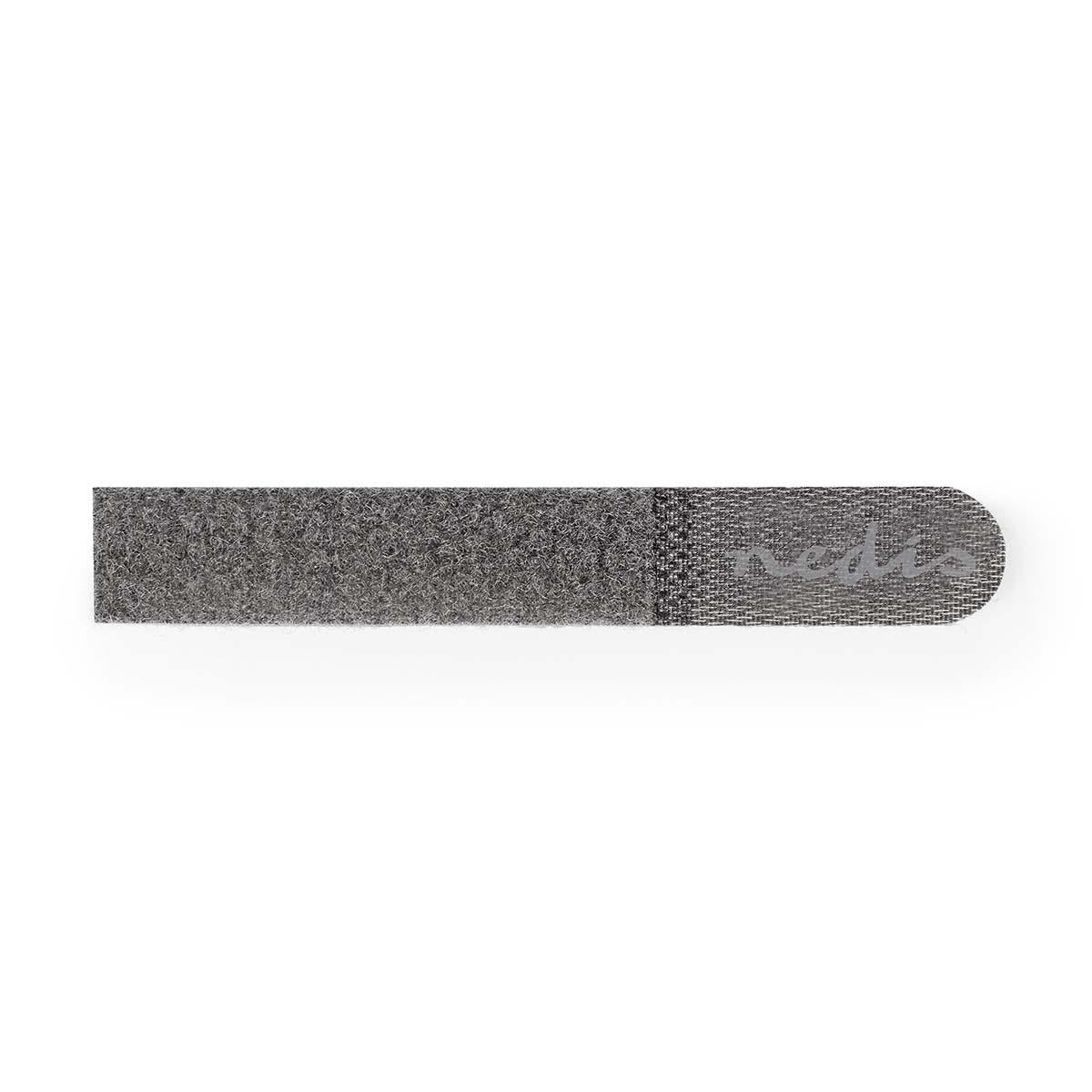 Hook and Loop Cable Ties | Plastic bag | Gray | 10 pieces.