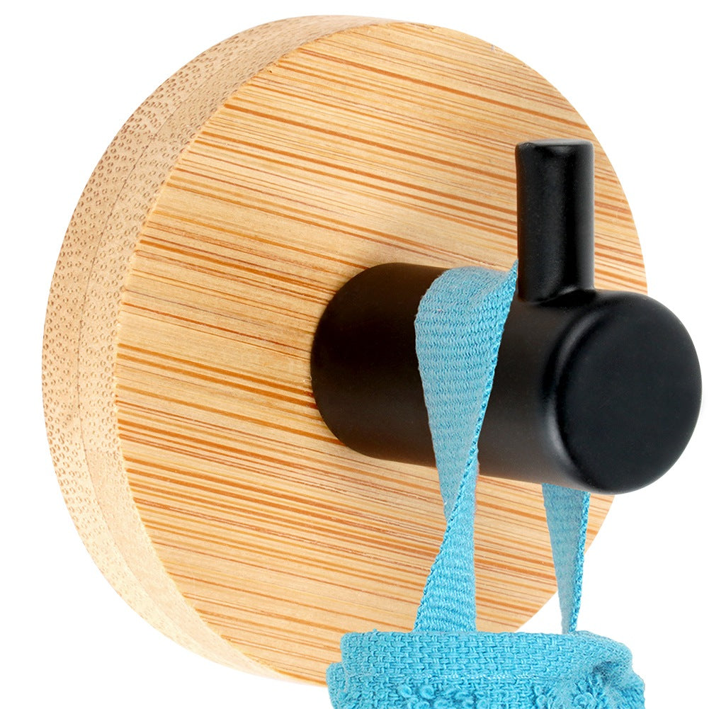 Hook hanger self-adhesive wooden metal black 5x3.5 cm