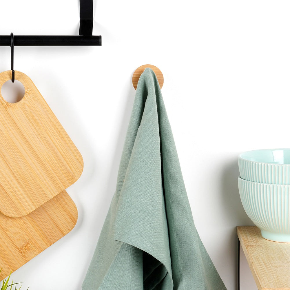 Hook hanger self-adhesive wooden metal black 5x3.5 cm