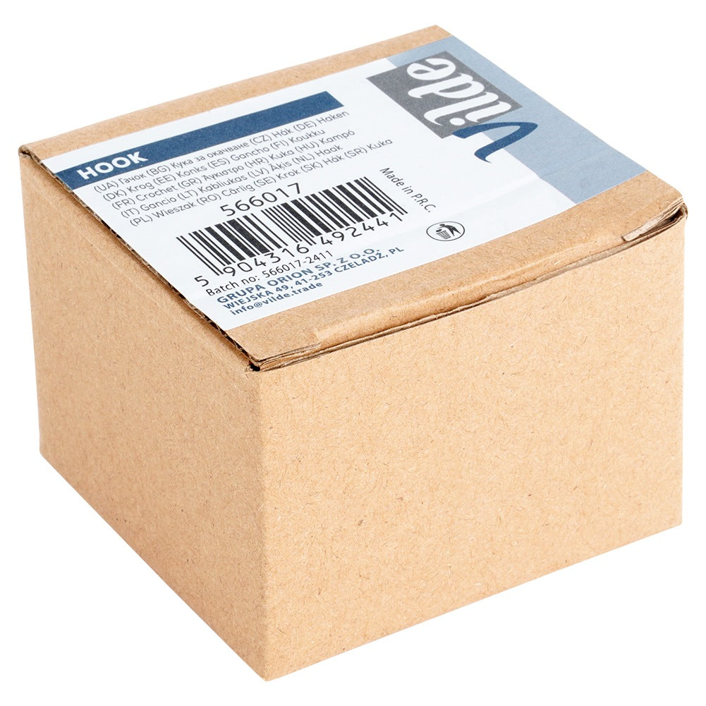 Hook hanger self-adhesive wooden metal black 5x3.5 cm