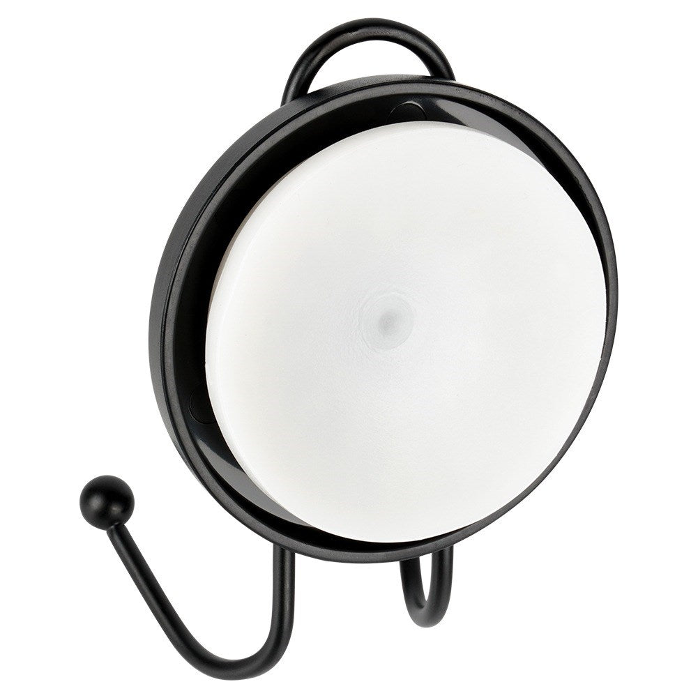 Hook metal hanger black with suction cup double 6.5x5.5x10 cm
