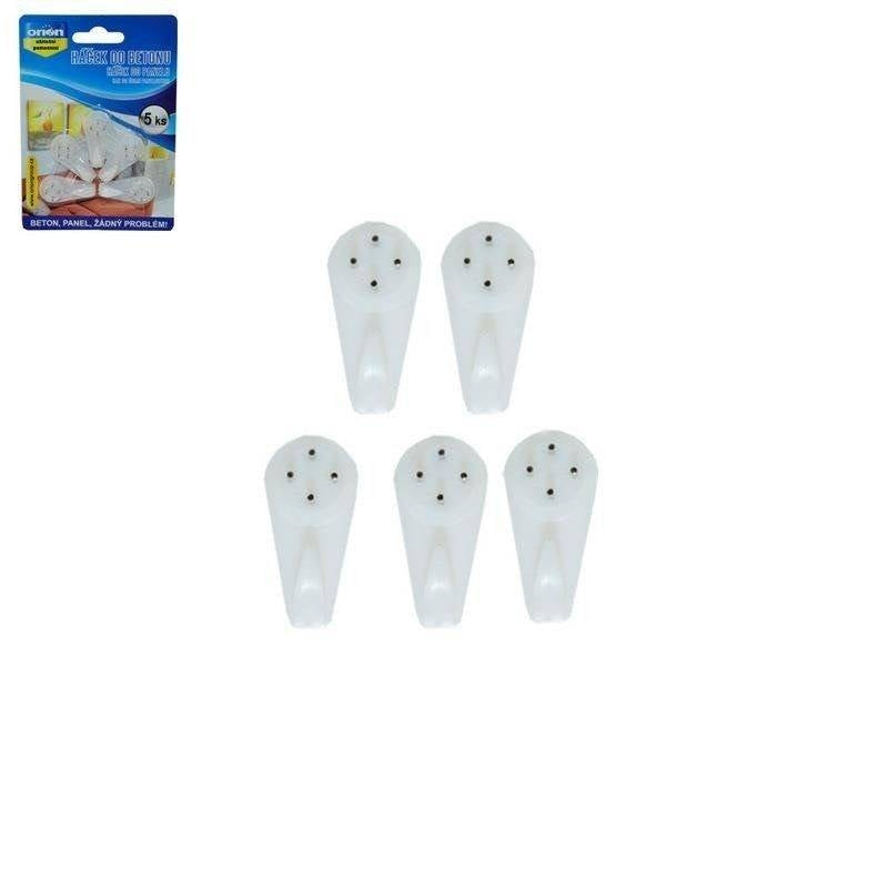 Hooks with 4 metal nails for concrete and wood, easy installation