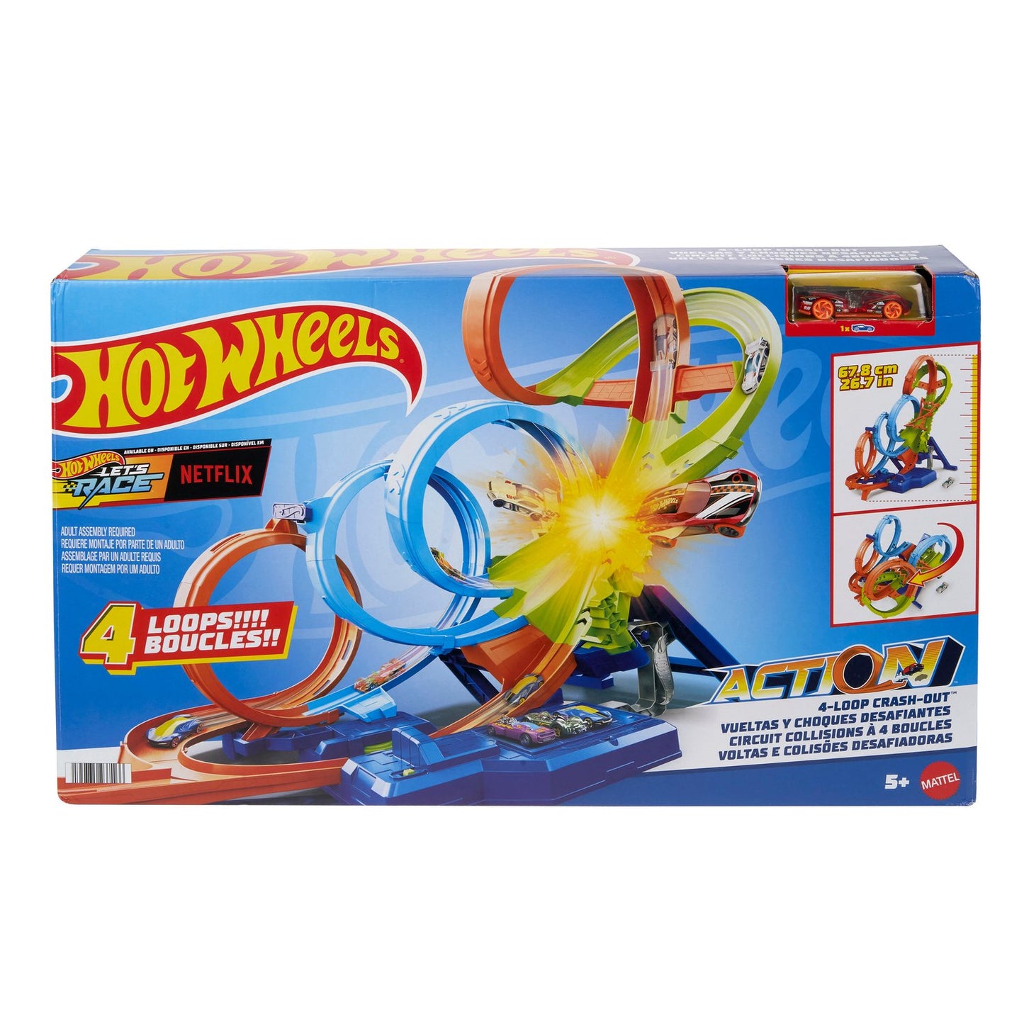 Hot Wheels Action 4 Loop Crash Out Track