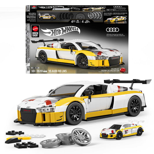 Hot Wheels Audi R8 LMS Building Set, 820 Pieces
